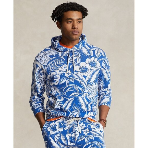 Polo Ralph Lauren Men's Tropical Floral Spa Terry Hoodie Blue SIze M MSRP $148